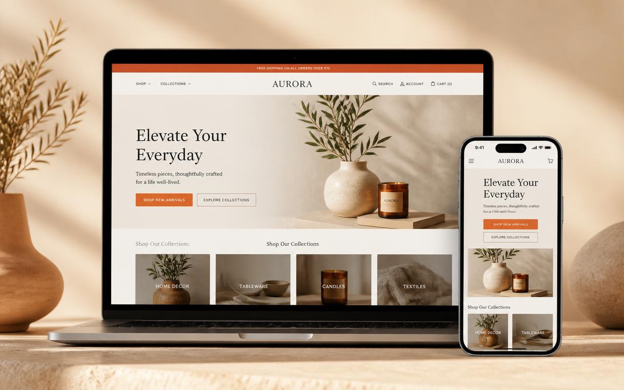 Example ecommerce store built by Ganbo